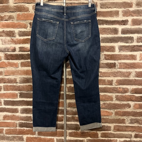 NYDJ Patchwork Crop Jeans with Distressed Detail Size 10 - Picture 5 of 13